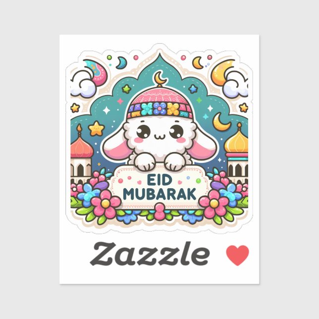Pegatina Eid Mubarak Sheep (Hoja)