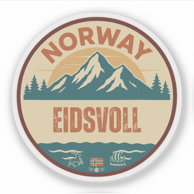 Pegatina Eidsvoll, Noruega Norge (Anverso)
