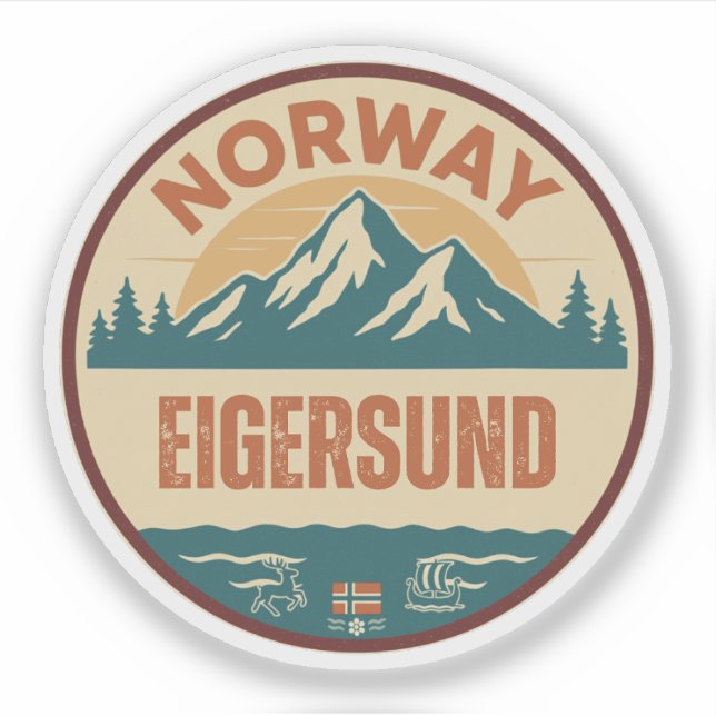 Pegatina Eigersund, Noruega Noruega (Anverso)