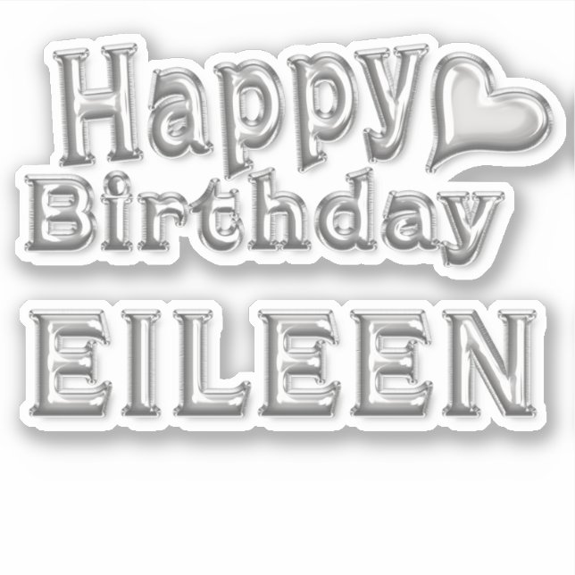 Pegatina Eileen Happy Birthday silver Aufkleber Sticker (Anverso)