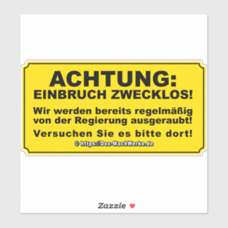 Pegatina ¡Einbruch zwecklos!
