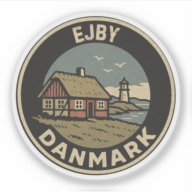 Pegatina Ejby, Dinamarca Dinamarca  (Anverso)