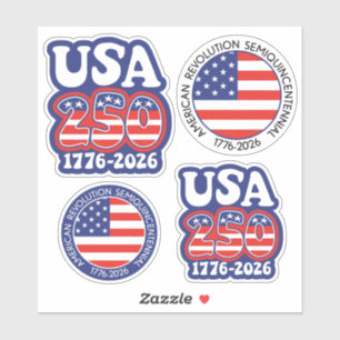 Pegatina El 250 cumpleaños de América - Groovy USA 250