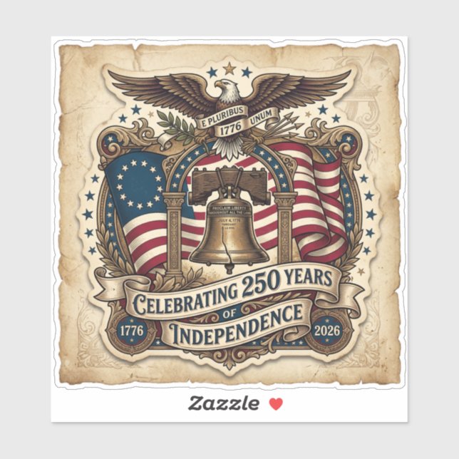 Pegatina El 250 cumpleaños de Estados Unidos (Hoja)