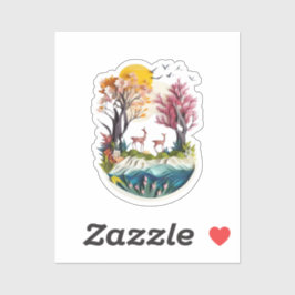 Pegatina el abrazo de la naturaleza