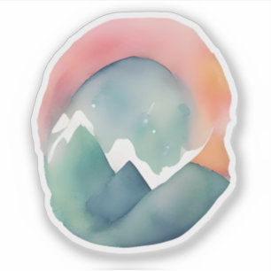 Pegatina El abrazo del amanecer en las montañas