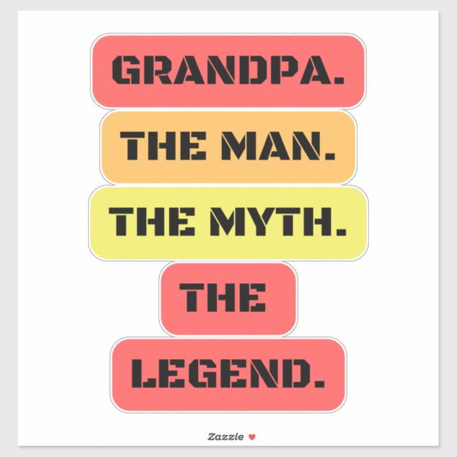 Pegatina el abuelo el hombre el mito la leyenda (Hoja)