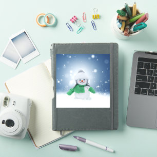 Pegatina El adorable personaje de muñeco de nieve de Navida