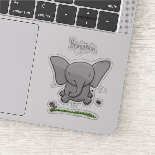Pegatina El adorable y adorable ilustracion de elefantes be