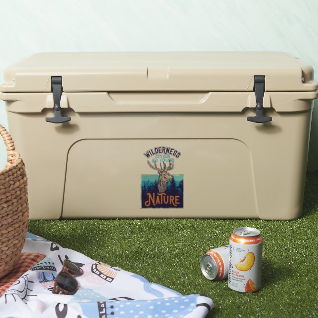 Pegatina El Alce Silvestre Sale Y Explora La Naturaleza (Enfriador)