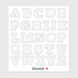 Pegatina El alfabeto de los títulos está cortado