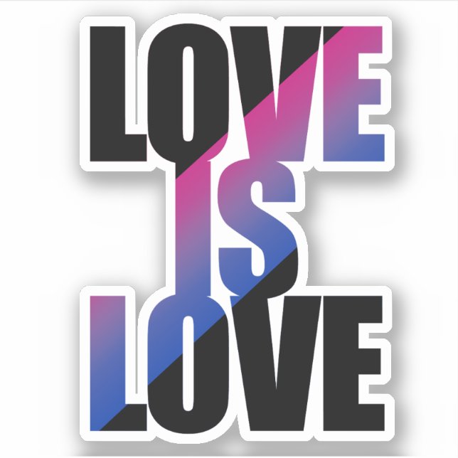 Pegatina El amor bisexual es amor (Anverso)