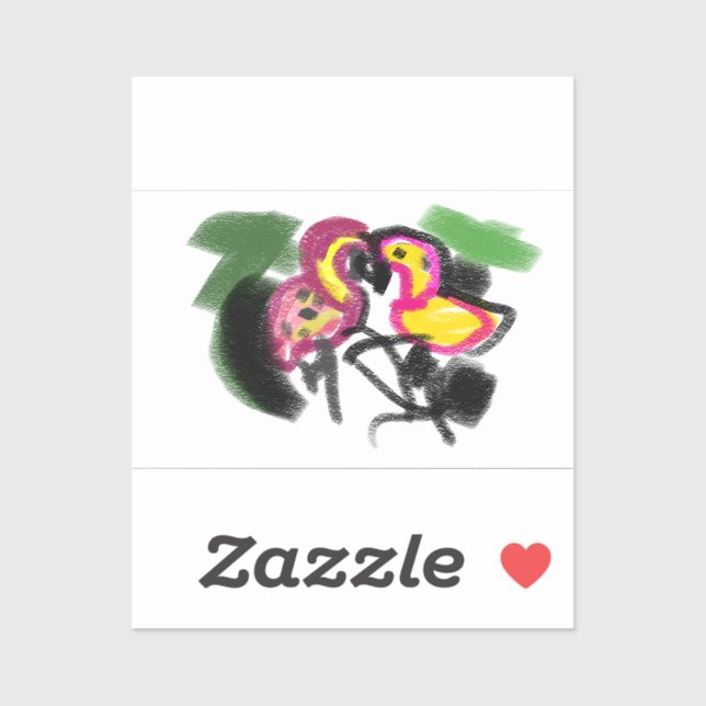 Pegatina El amor de Flaming  (Hoja)