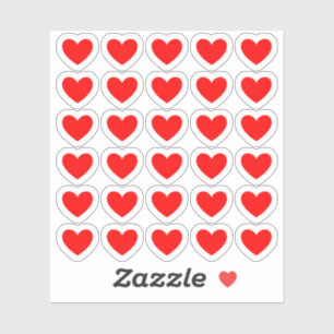 Pegatina El amor de los corazones rojos - Editable en color
