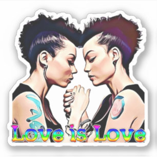 Pegatina El amor es amor Orgullo Lesbiano
