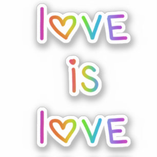 Pegatina El amor es amor palabras arcoiris