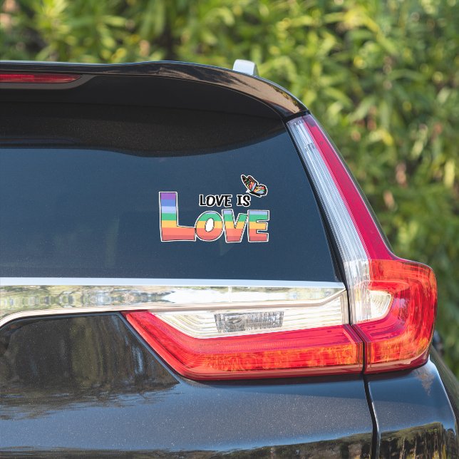 Pegatina El amor es el arcoiris (Lado del coche)