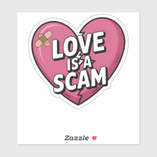 Pegatina El amor es una estafa Anti Corazón de San Valentín