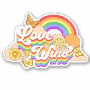 Pegatina El amor gana el diseño de texto