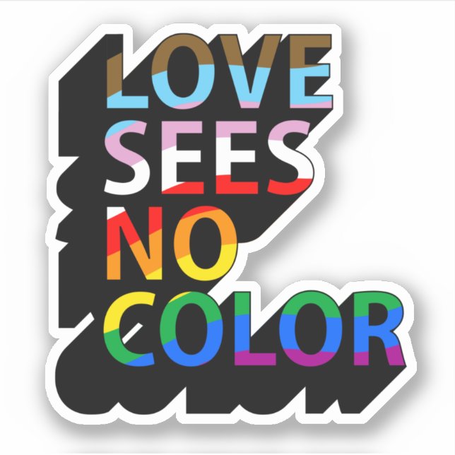 Pegatina El amor no ve color (Anverso)