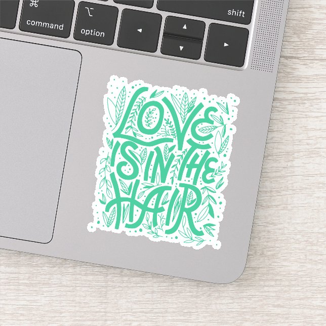 Pegatina El Amor Verde Está En El Pelo (Detalle)