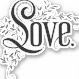 Pegatina El amor vintage florece