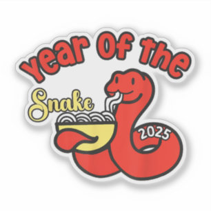 Pegatina El Año De La Serpiente 2025 Ramen Lover Cute Snake