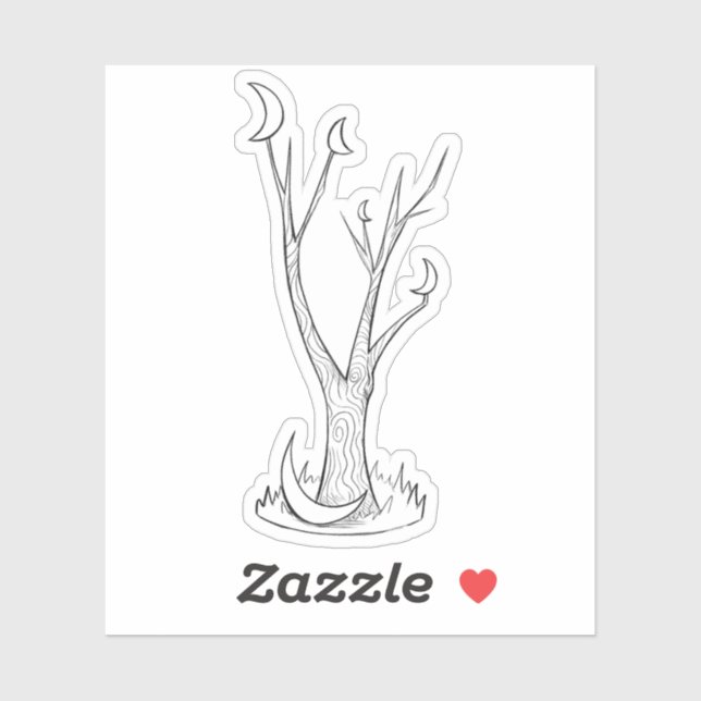 Pegatina El árbol de la luna (Hoja)