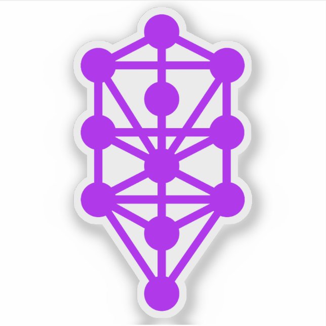 Pegatina El Árbol Qabalista De La Vida (púrpura) (Anverso)