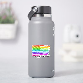 Pegatina El arcoiris de la bandera de los EE.UU. con proble