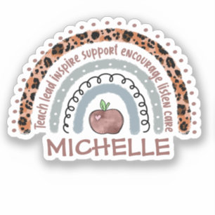 Pegatina El arcoiris de los valores fundamentales del profe