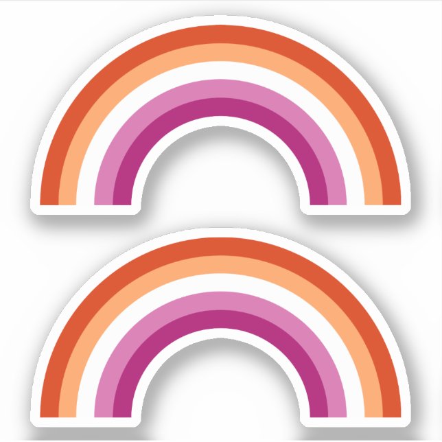 Pegatina El arcoiris del orgullo lésbico (Anverso)