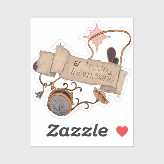 Pegatina El arcón de Mnemósine (Hoja)