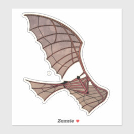 Pegatina El avión volador de Leonardo Da Vinci