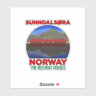 Pegatina El Barco Rojo Casas Sunndalsøra Noruega