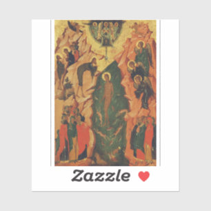 Pegatina El bautismo de Jesucristo icono bizantino