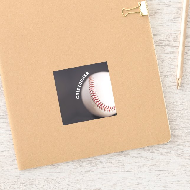 Pegatina El béisbol personalizado (Cuaderno)