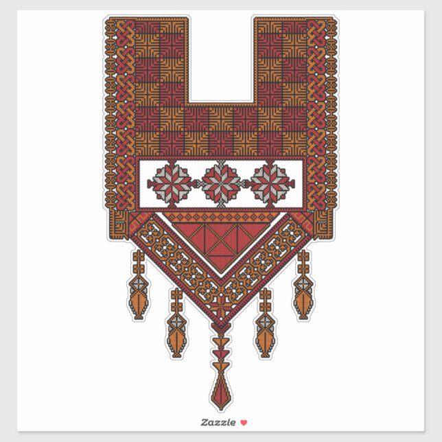 Pegatina El Bordado Palestino Tatreez | arte palestino (Hoja)