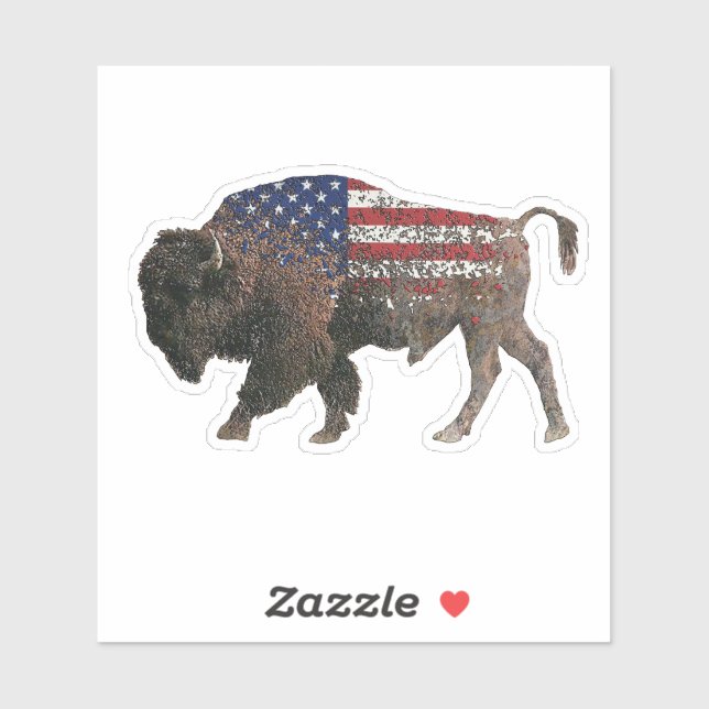 Pegatina El búfalo sagrado de América del Norte (Hoja)