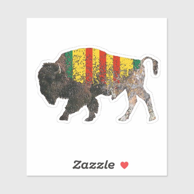 Pegatina El búfalo sagrado del veterano de Vietnam (Hoja)