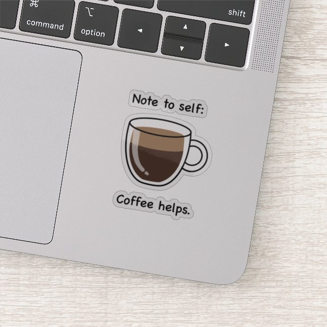 Pegatina El café ayuda (Detalle)