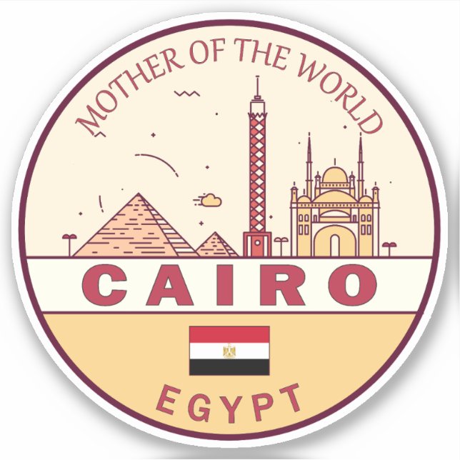 Pegatina El Cairo: El emblema de la ciudad de Egipto (Anverso)