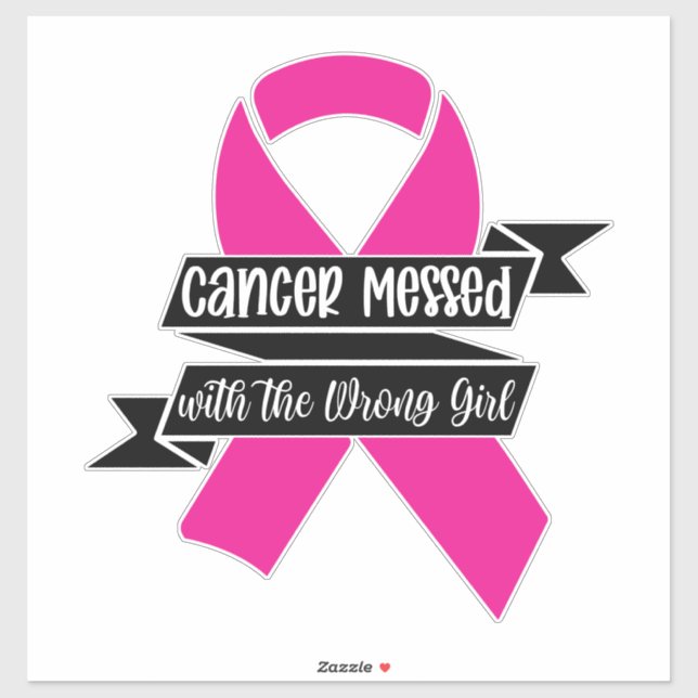 Pegatina El cáncer enredado con el Chica equivocado (Hoja)