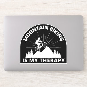 Pegatina El ciclismo de montaña es mi terapia