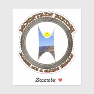 Pegatina El ciclismo de montaña me hace un humano feliz