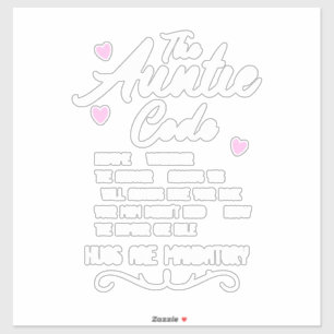 Pegatina El código de la tía