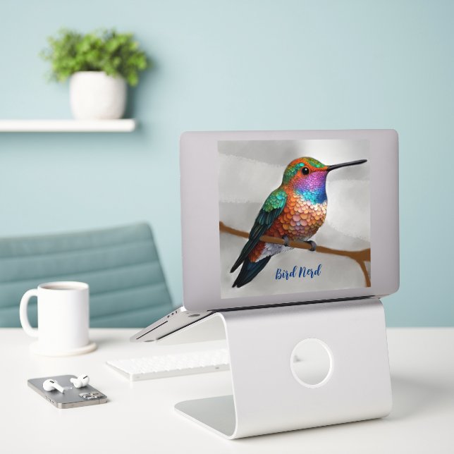 Pegatina El colibrí de Vibrant Allen (Ordenado portátil  en el escritorio)