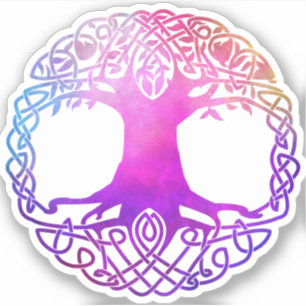 Pegatina El colorido árbol celta de la vida