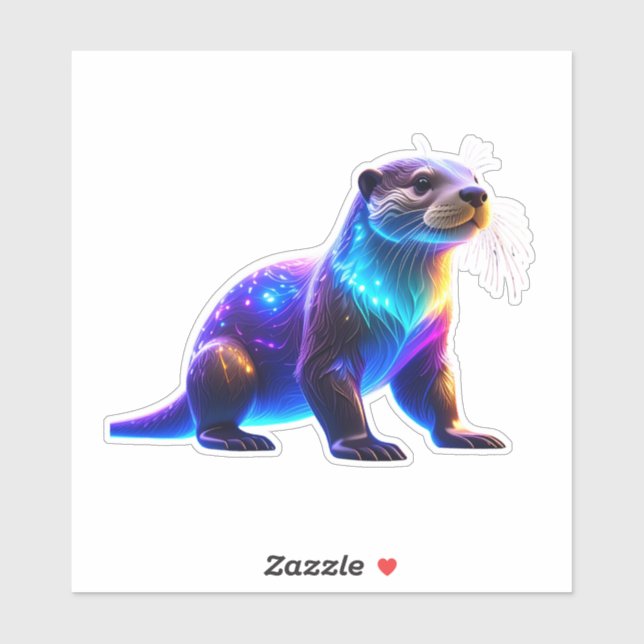 Pegatina El colorido Otter Art (Hoja)