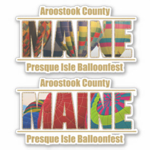 Pegatina El condado de Aroostook Maine Balloonfest en la